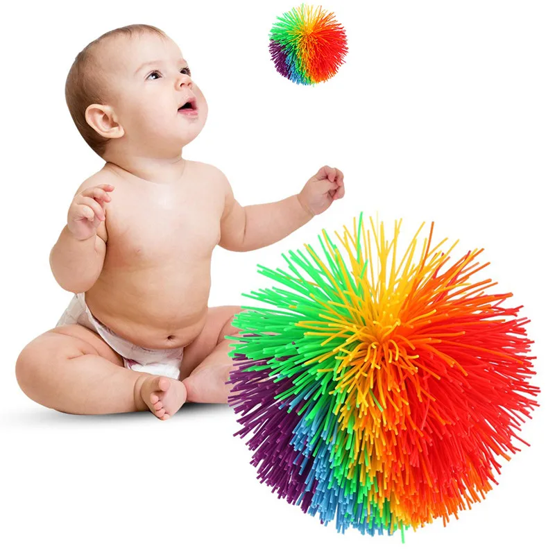 

Anti-Stress Silicone Skein Ball Rubber Hair Ball Baby Exercise Ball Rubber Band Hair Ball Sensory Ball Baby Funny Koosh Ball