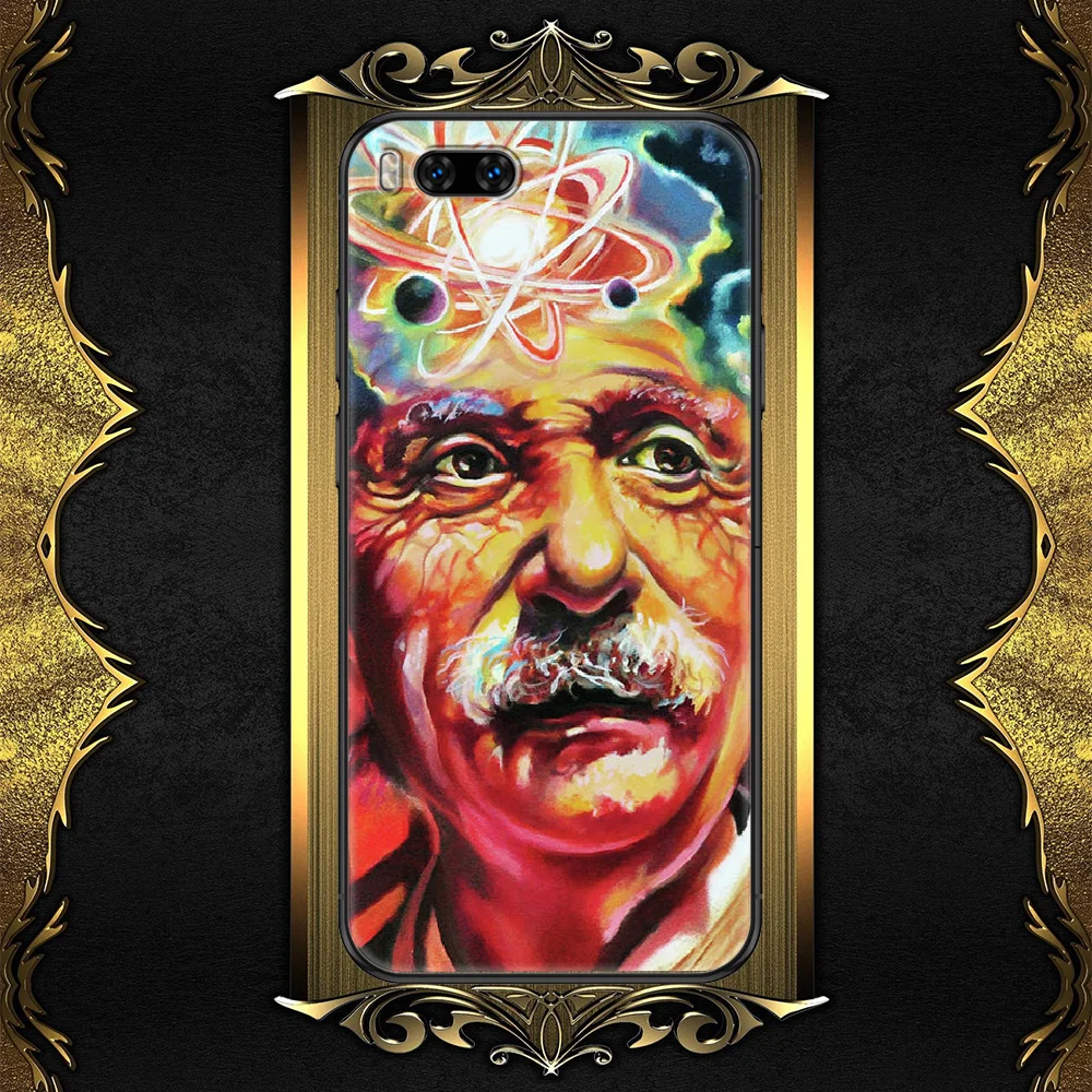 

Scientist Physicist Einsteines Phone case For Xiaomi Mi Max Note 3 A2 A3 8 9 9T 10 Lite Pro Ultra black trend coque painting