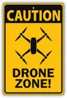 Предупреждение о послеслеотпечатках, уведомление о рабочем строительстве зоны дрона, уникальный новый алюминиевый металлический знак 8 дюймов x 12 дюймов