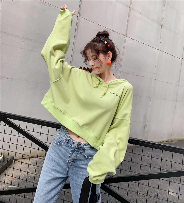 

Make early autumn with han edition joker contracted loose show thin leisure hats long sleeve short fleece female