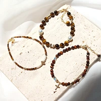 lii ji tiger eye 14k gold filled bracelet natural stone 2mm6mm real pearl austria crystal handmade jewelry for gift