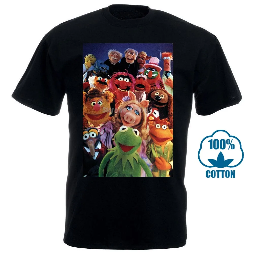 Футболка мужская с надписью The Muppet Show Kermit Piggy Gonzo Series Tv винтажная Повседневная