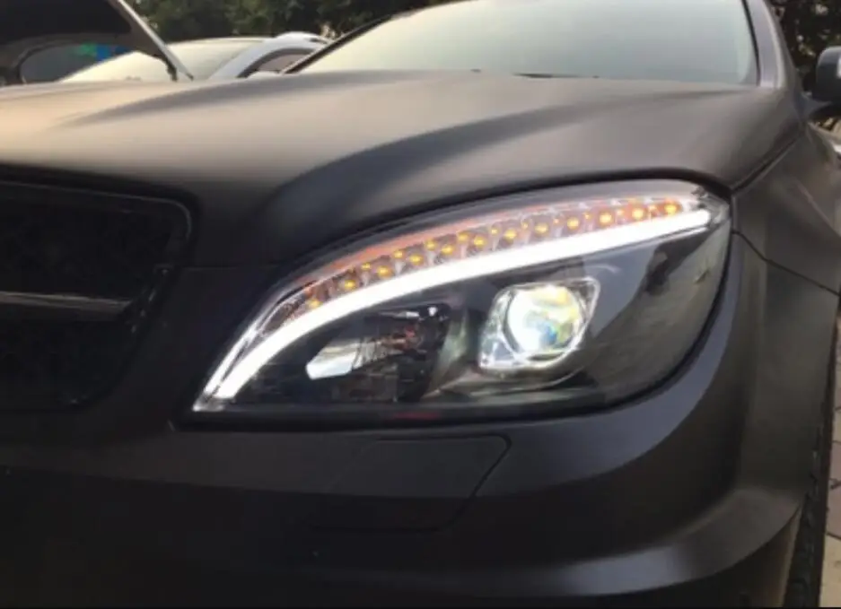 2008~ 2011y автомобильный бампер головной свет для Mercedes Benz W204 фара C180 C200 светодиодный DRL hid ксенон/галогенная лампа для W204 фары