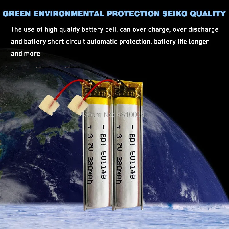 

601148 3.7V 380MAH with protection board,601248 used for bluetooth MP3,MP4,MP5 GPS DVD lithium battery 601250