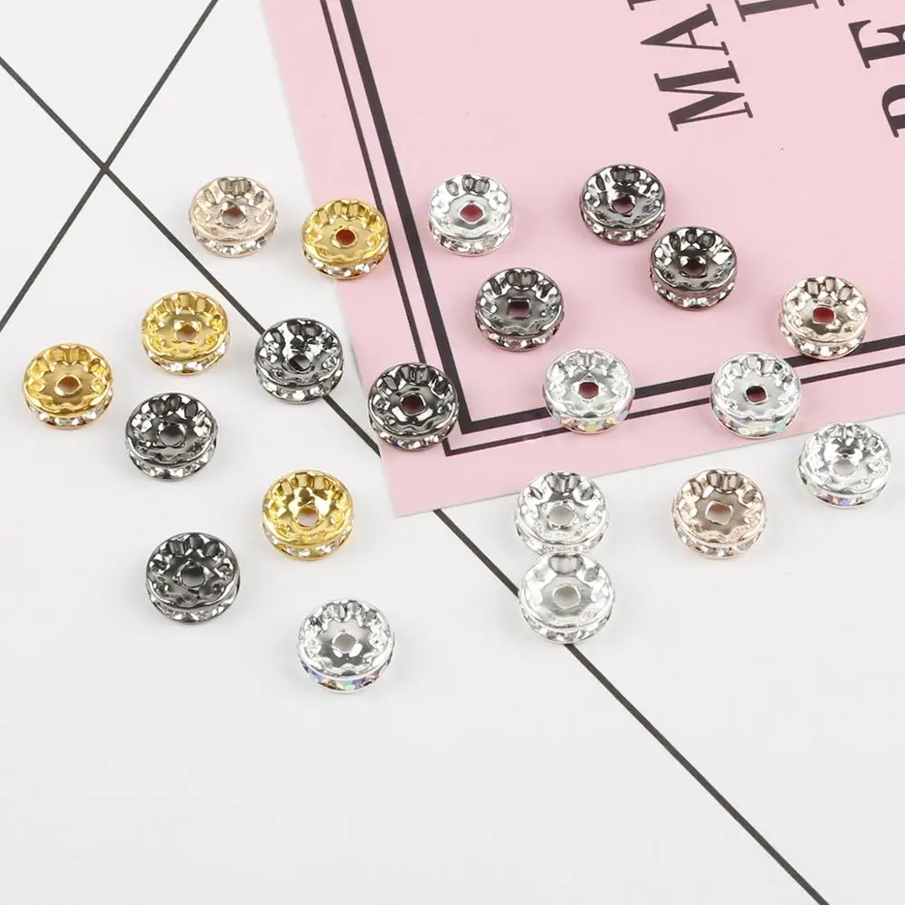 Круглые бусины Стразы 50 шт. 10 мм фурнитура для изготовления ювелирных изделий
