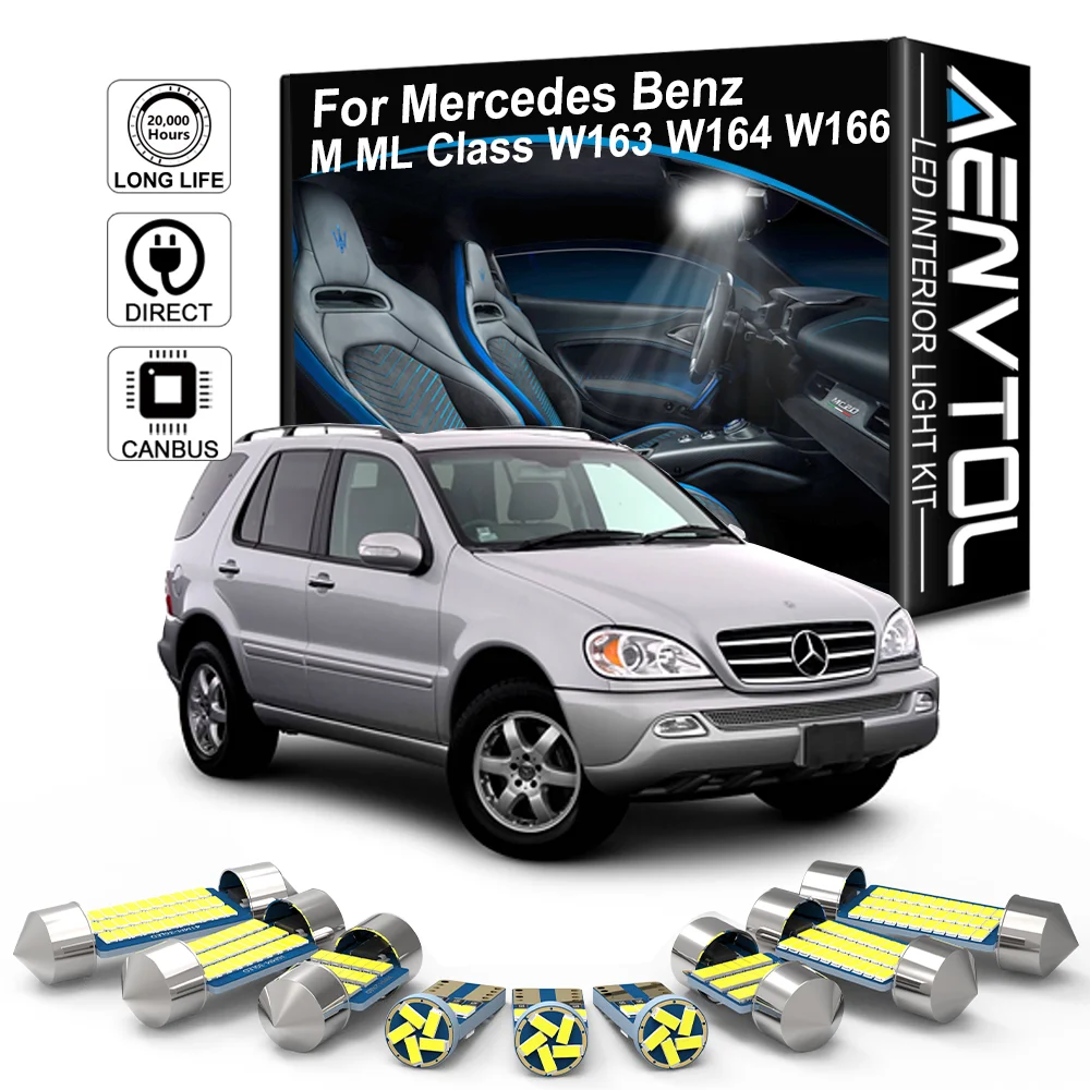 

AENVTOL Vehicle LED Interior Lights Canbus For Mercedes Benz M ML Class W163 W164 W166 AMG Auto Trunk Lamps Accessories Kits