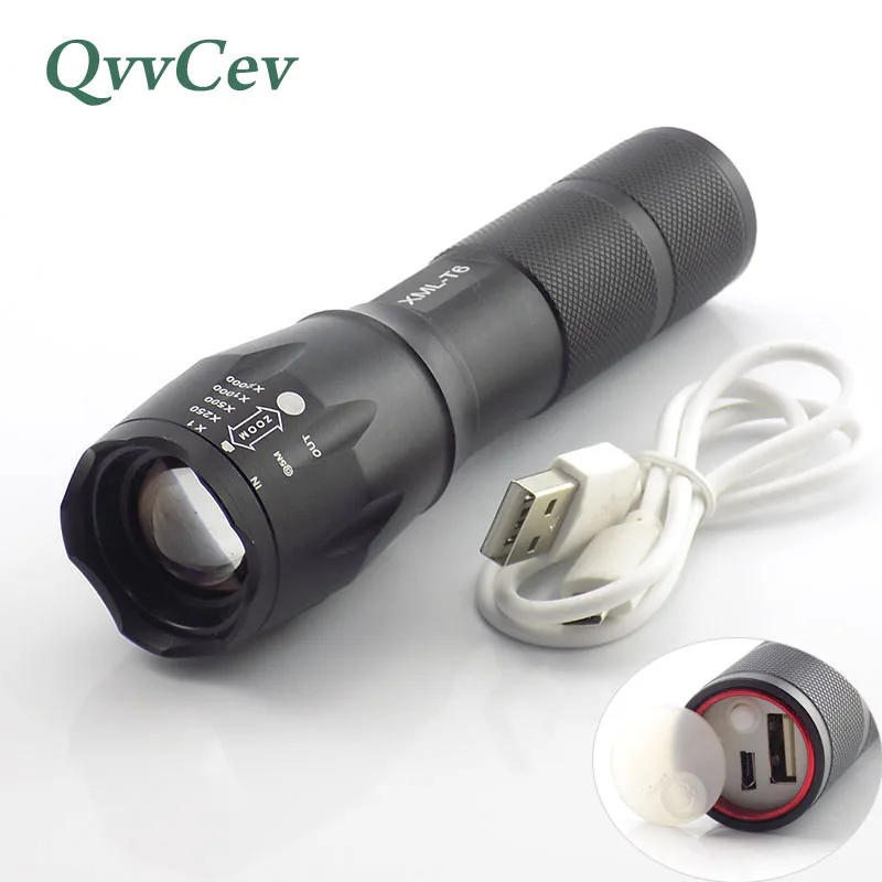 Мощный Usb флэш память светильник Перезаряжаемые T6 светодиодная вспышка фонарь