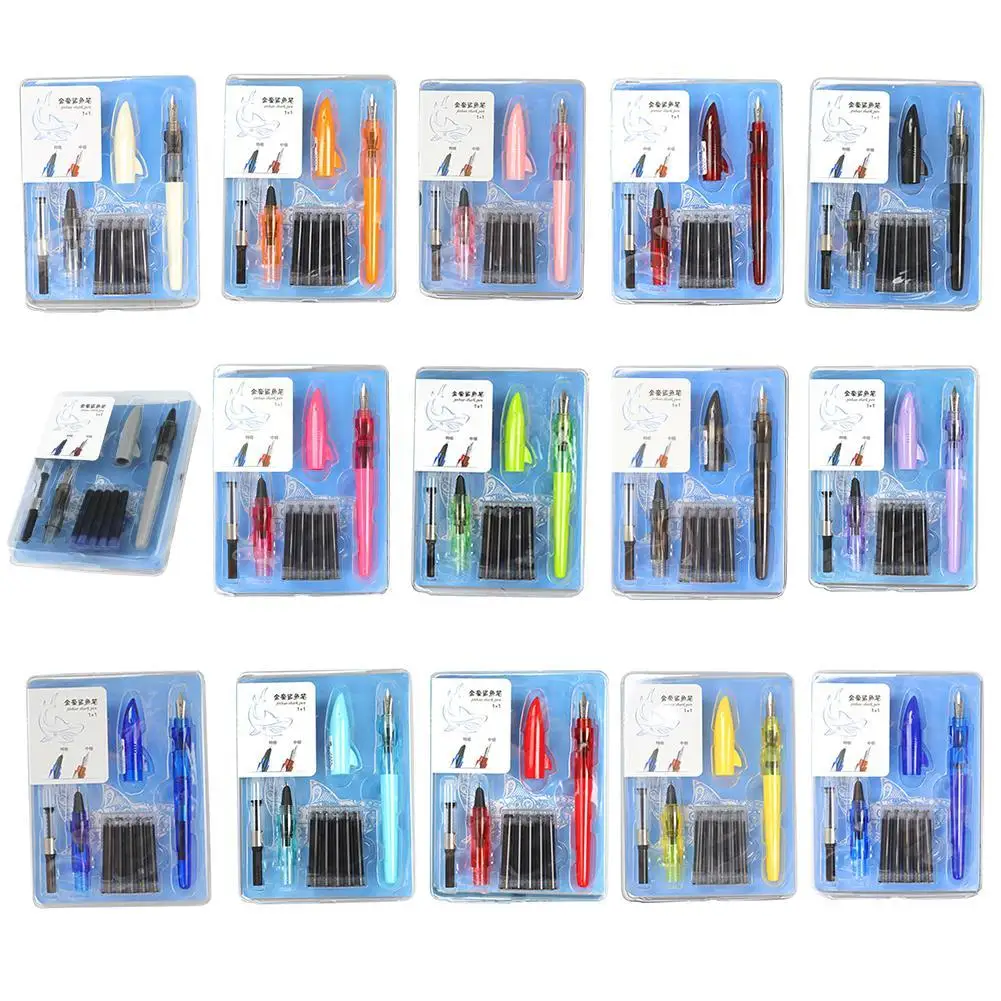 

New Jinhao Shark Fountain Pen Set Blue Ink Pen Creative Ink Positive For Writing Student Pen Gesture Pens Gift Dedicated Wo Z7W4