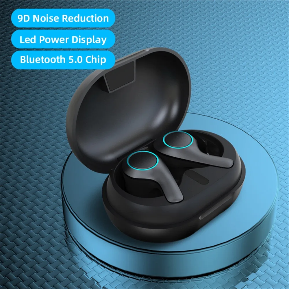 

Sport Waterproof Wireless Headphones Tws Bluetooth5.0 Chip Earphone 9d Noise Cancelling Earbuds Headset Led Power Display