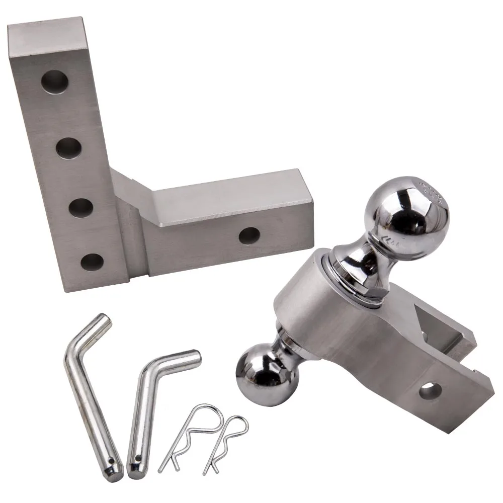 

Алюминиевый двойной шарик, 6 дюймов, регулируемый Сцепной прицеп, буксировочная сцепка, задний приемник 2 дюйма, 3500LBs-5000Lbs