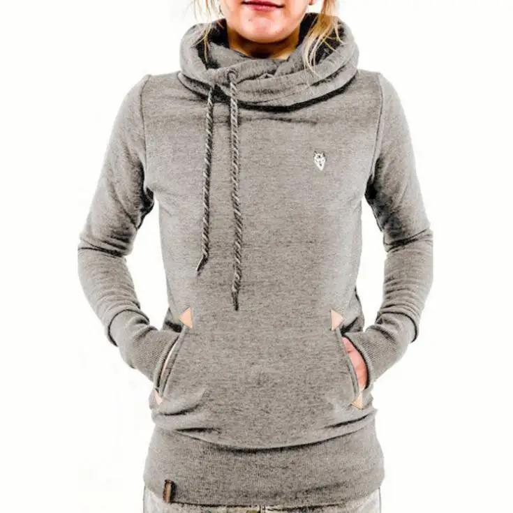 

2020 Fall/Winter Women's Fashion Hoodie Casual Long-Sleeved Jacket Pocket Embroidered Hooded Plus Velvet Sweater For Female