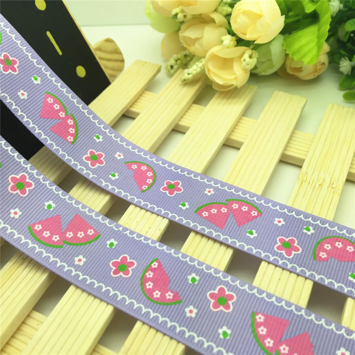 NEW DIY 5 Yard 1'' 25mm Watermelon Printed Grosgrain Ribbon Hair Bow Sewing | Дом и сад