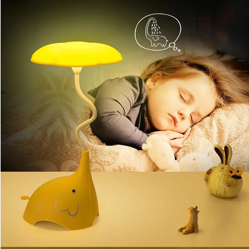 

Novelty Elephant LED Night Light USB Rechargeable Touch Sensor Bedroom table lamp Baby Light Kids Toy Gifts Room Decor