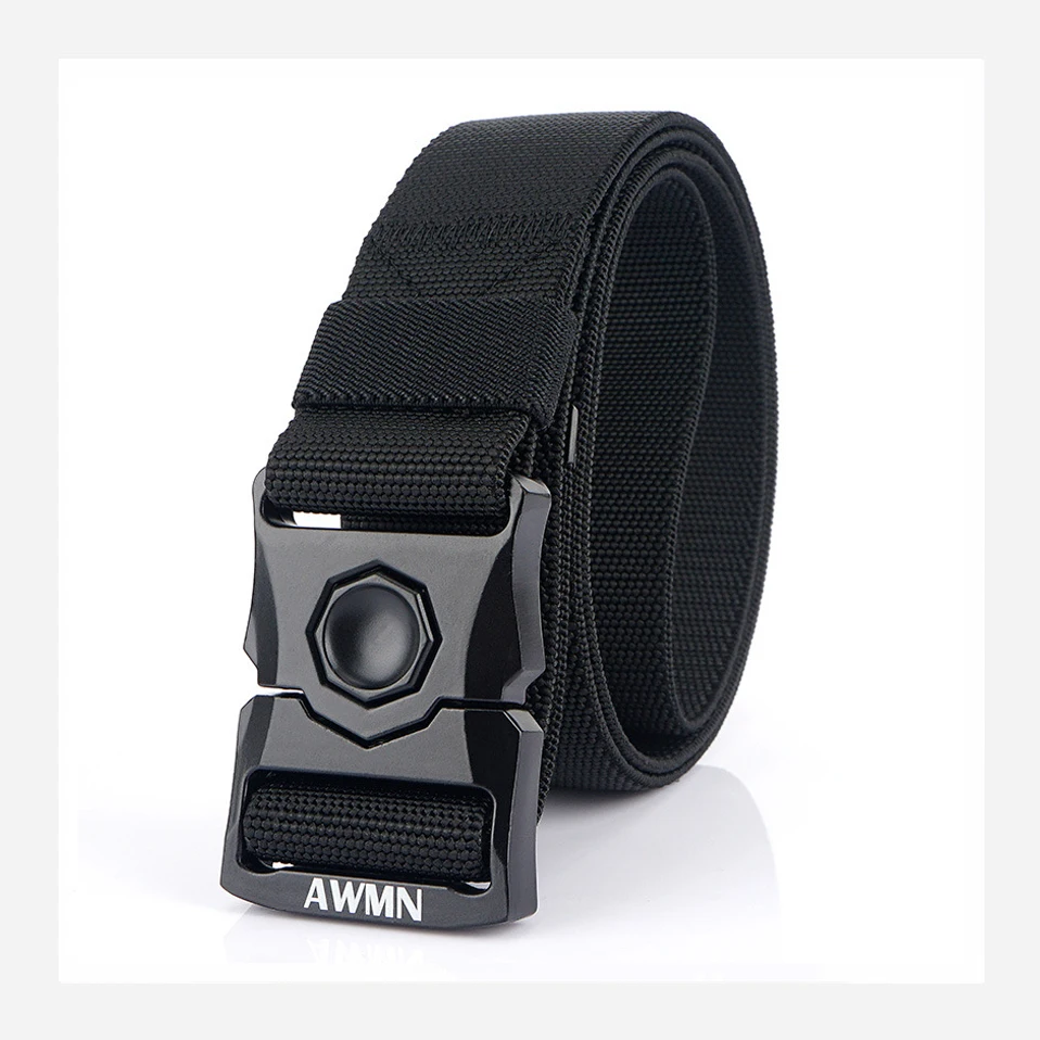 

AWMN New2021Men's Belt Alloy Pluggable Buckle Outdoor Casual Tactical Nylon Designer Belts Breathable Adjustable Male Belt