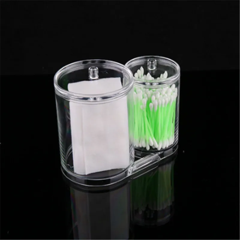Transparent High-End Double-Hole Swab Box Cotton Varia Bucket PS Storage Brushware | Дом и сад