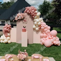 162pcs retro pink memorial day party backdrop baby shower macaron pink gender reveal celebration happy birthday balloon garland
