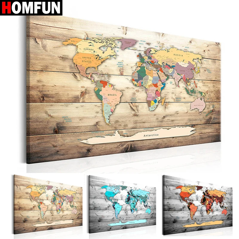 

HOMFUN Diamond Painting Cross Stitch "Color map landscape" 5D DIY Diamond Embroidery Full Square/round Rhinestone Of Picture