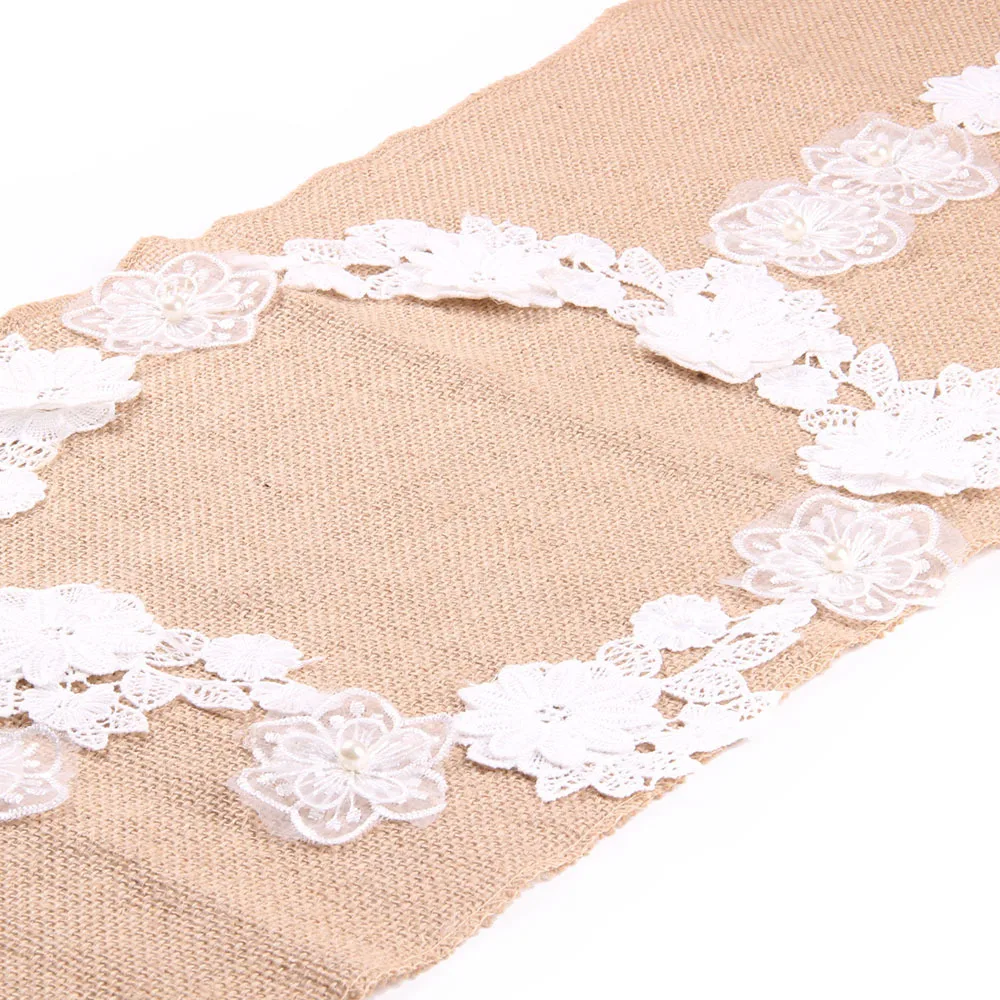 Новый стиль настольный флаг кружевная лента льняной рождественское свадебное