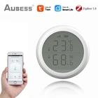 Датчик температуры и влажности Tuya ZigBee для умного дома со светодиодным экраном, работает со смарт-помощником Google и шлюзом Zigbee