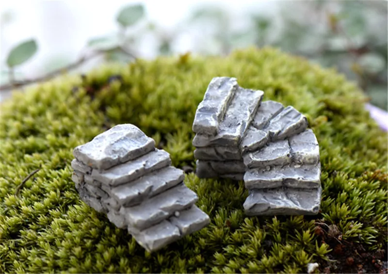 Серая каменная ступенька для лестницы миниатюрная сказочная садовая украшение