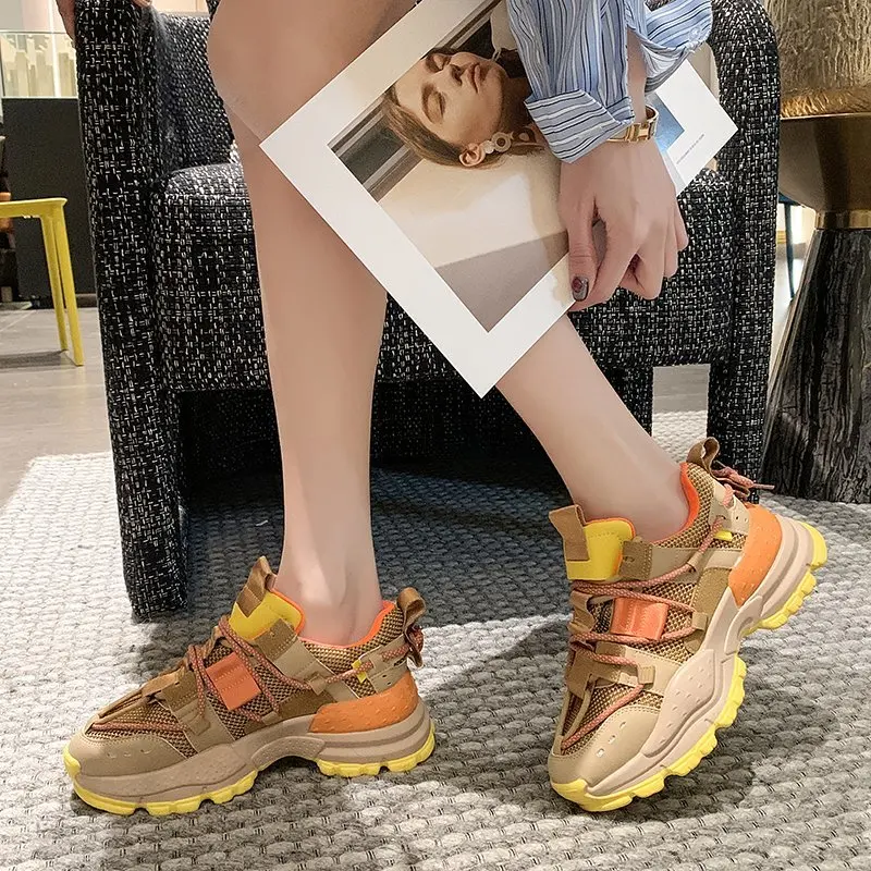 

Brand Design Chunky Sneakers Women 2021 Summer Pink Shoes Women Fashion Stylish Casual Sneakers Lightweight Girls Sport Shoes