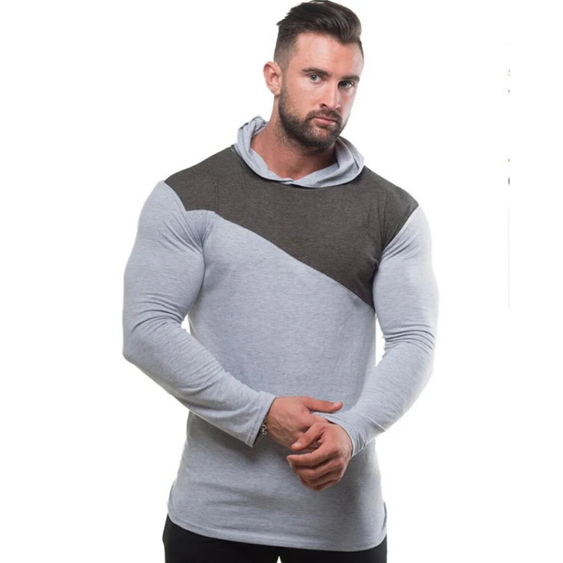 Мужской тренировочный свитер с капюшоном и длинными рукавами хлопковые свитеры