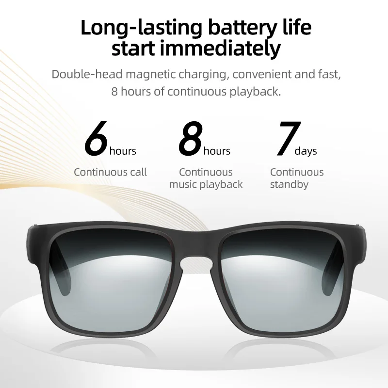 저렴한 L8star G1 고품질 편광 렌즈 스마트 안경 무선 스포츠 블루투스 선글라스 IOS 안드로이드에 대한 음악 비디오 선글라스