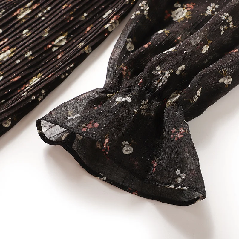 

JCHB 2021 Fashion Woman Dress Floral Dresses for Women Long Sleeve Elegant Korean Dress Spring Autumn V-neck Vestido Pph3072