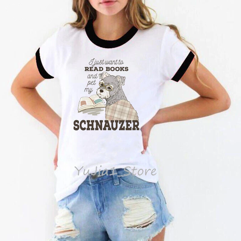 Футболка Schnauzer mom женская винтажная тенниска с рисунком белой собаки подарок