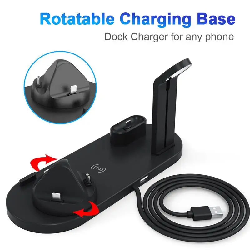 4in1 charging station for apple watch iphone 13 pro 12 11 foldable wireless fast charger dock for airpods samsung xiaomi huawei free global shipping