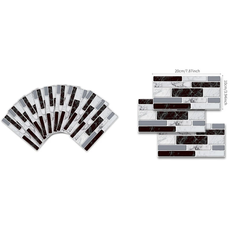 

Brick Tile Stickers for Bathroom Kitchen Wallpaper Waterproof Self-Adhesive DIY Wall Sticker Home Decor Decal