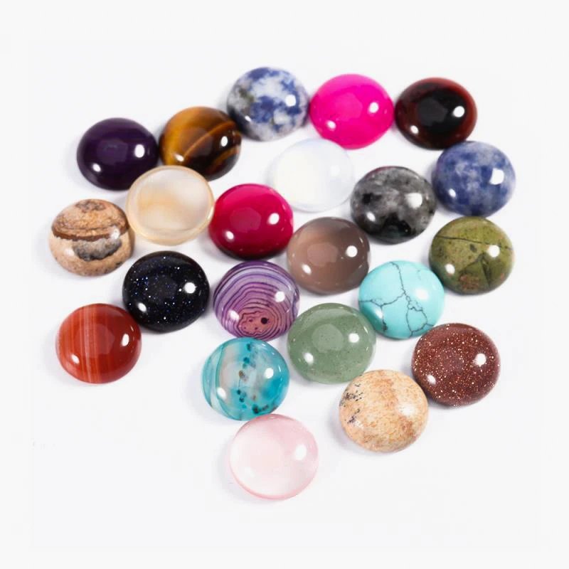 Louleur 10 Stück/Lot Naturstein Cabochon 4 6 8 10 12 mm 25 Muster für DIY Ring Ohrring Armband Halskette Herstellung von Schmuck – Detail 8
