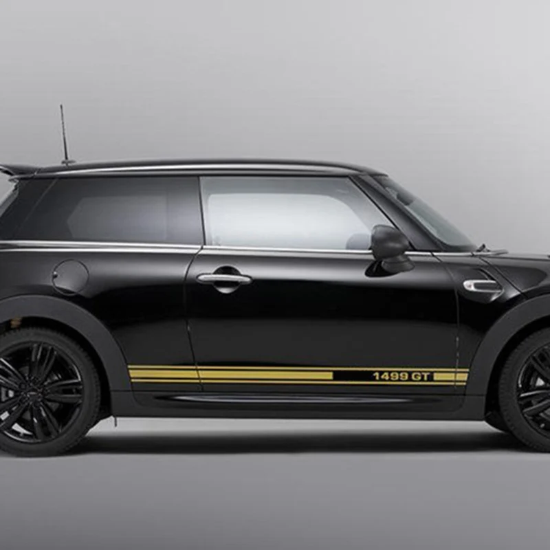 1 пара наклеек на боковую юбку кузова автомобиля наклейки талию для MINI Cooper One d JCW