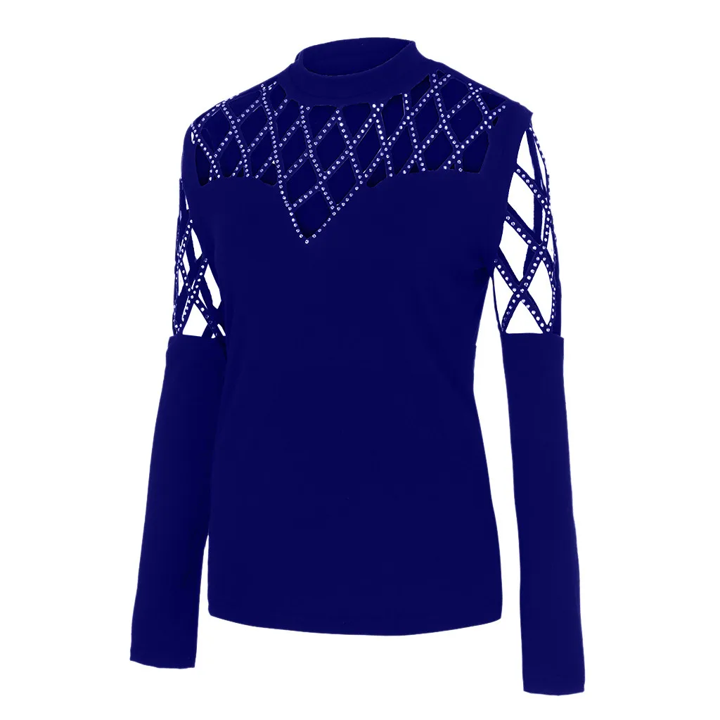 Женская Повседневная рубашка с длинным рукавом вырезанная футболка женские