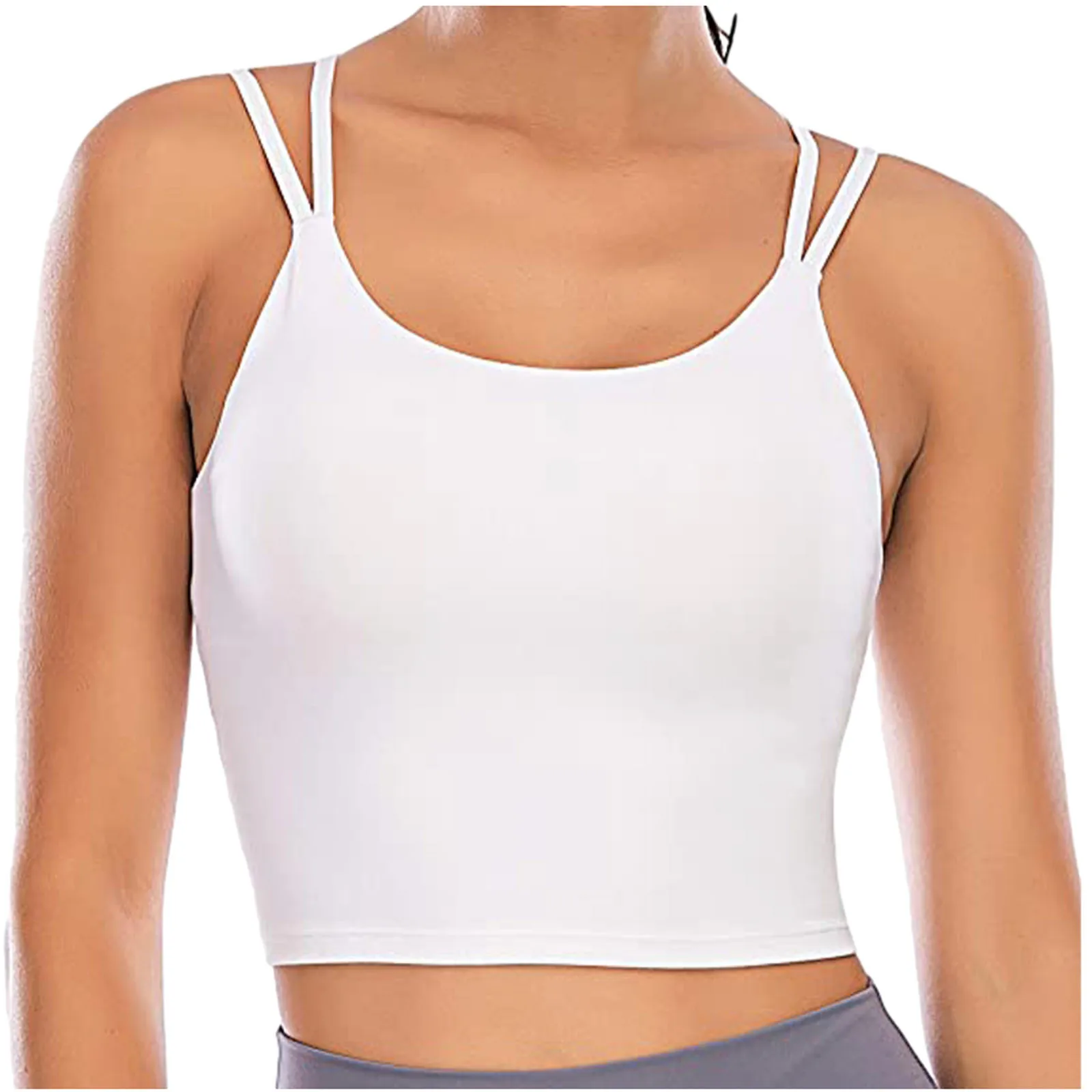 Для женщин спортивный бюстгальтер Топ груди площадку топ на бретелях Фитнес Йога