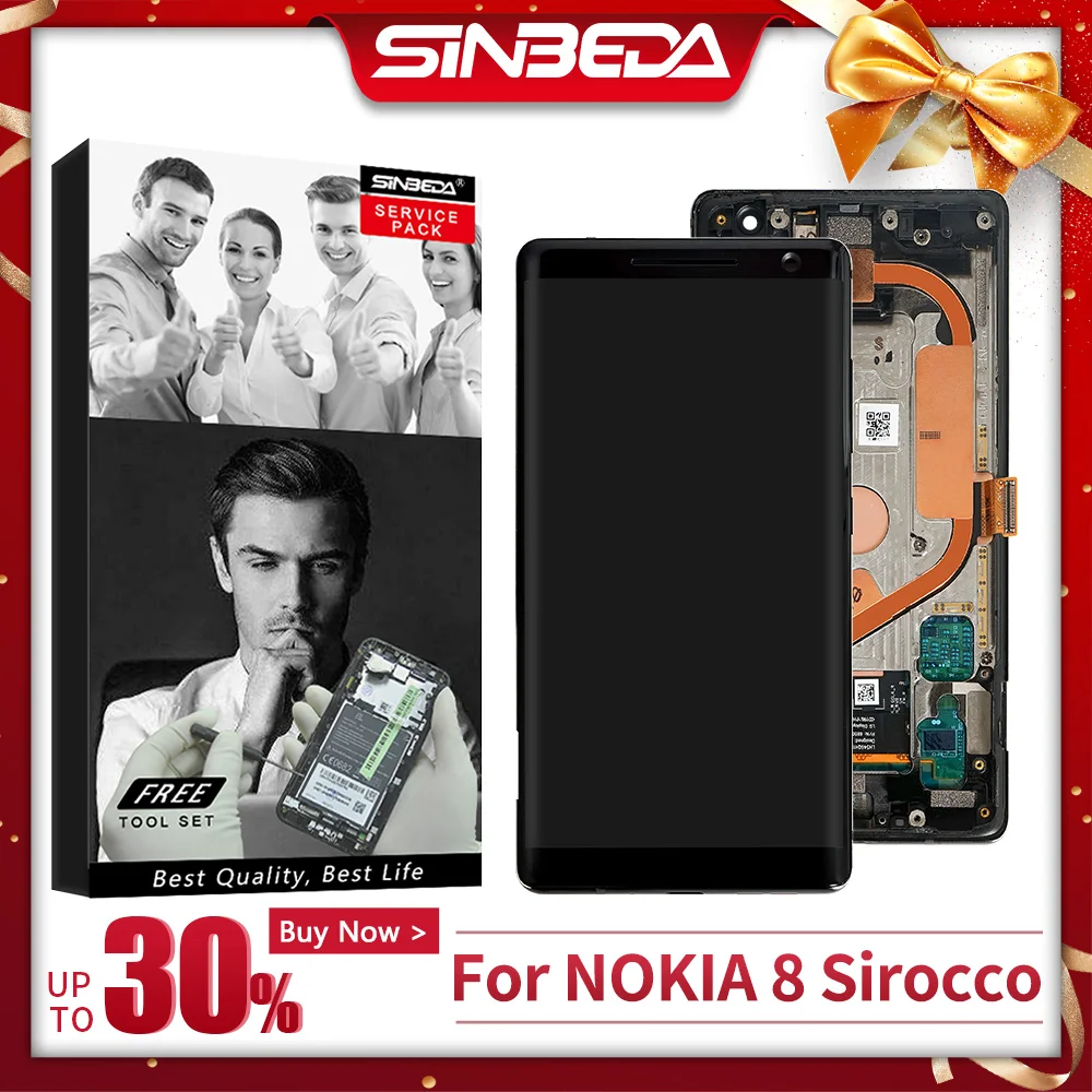5 &quotсупер AMOLED ЖК дисплей сенсорный экран с рамкой для NOKIA 8 Sirocco замена мобильного