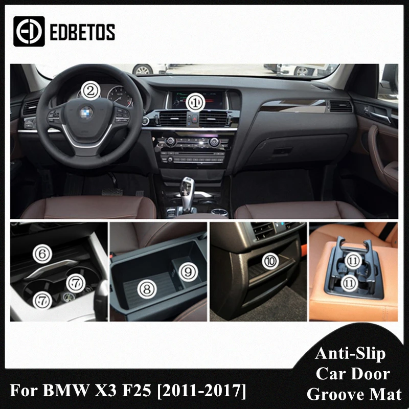 

Anti-Slip Gate Slot Cup Mat For BMW X3 2011 2012 2013 2014 2015 2016 2017 Rubber Coaster Car Accessories 15Pcs Cushion Stickers