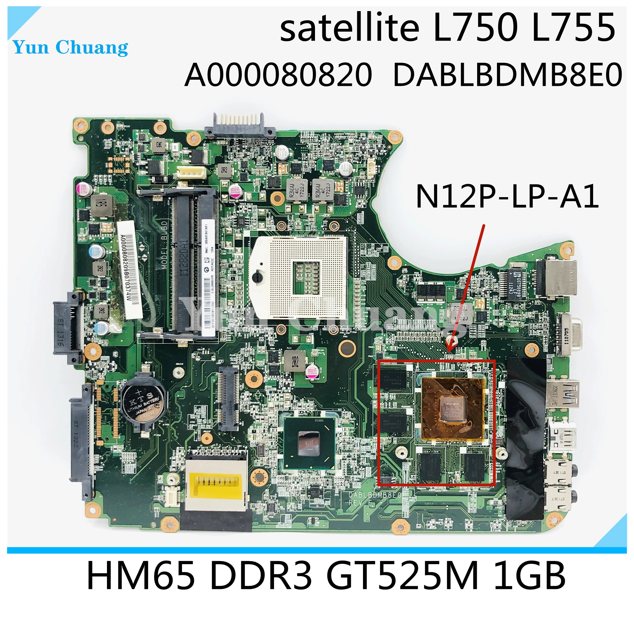 Материнская плата DABLBDMB8E0 A000080820 для ноутбука Toshiba satellite L750 L755 материнская A000079330 HM65