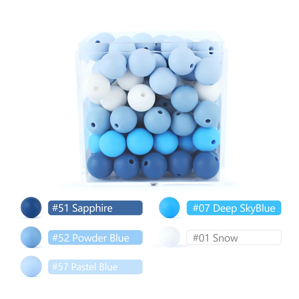 100 шт. силиконовые бусины для прорезывания зубов 15 мм