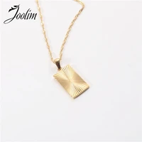 joolim jewelry wholesale shiny sunburst pendant necklace pvd gold plated stainless steel jewelry