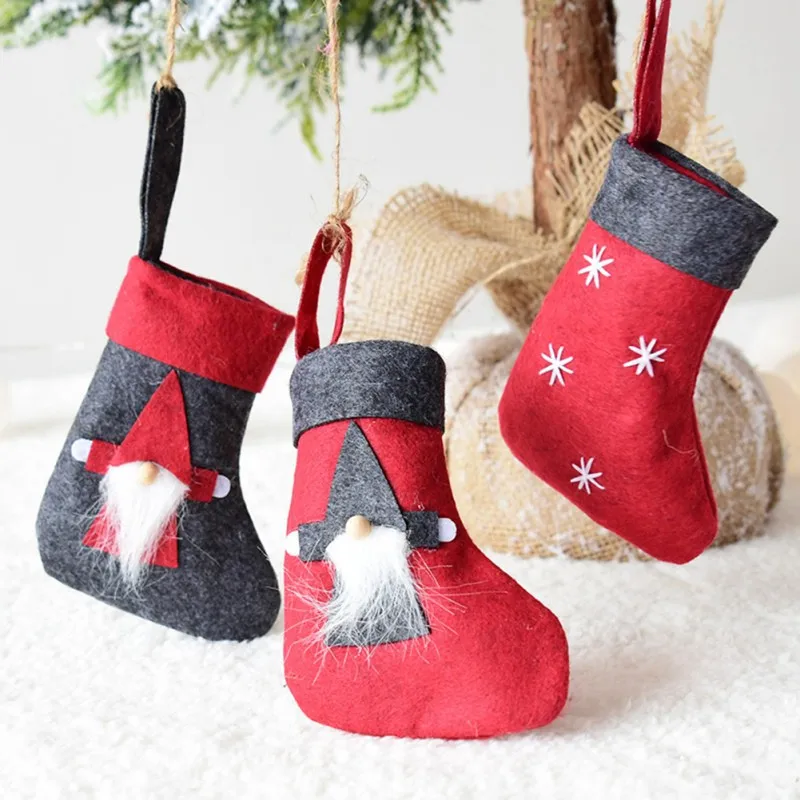 1 шт. новогодний фетровый Подарочный мешок для ёлки|Носки и держатели подарков| |