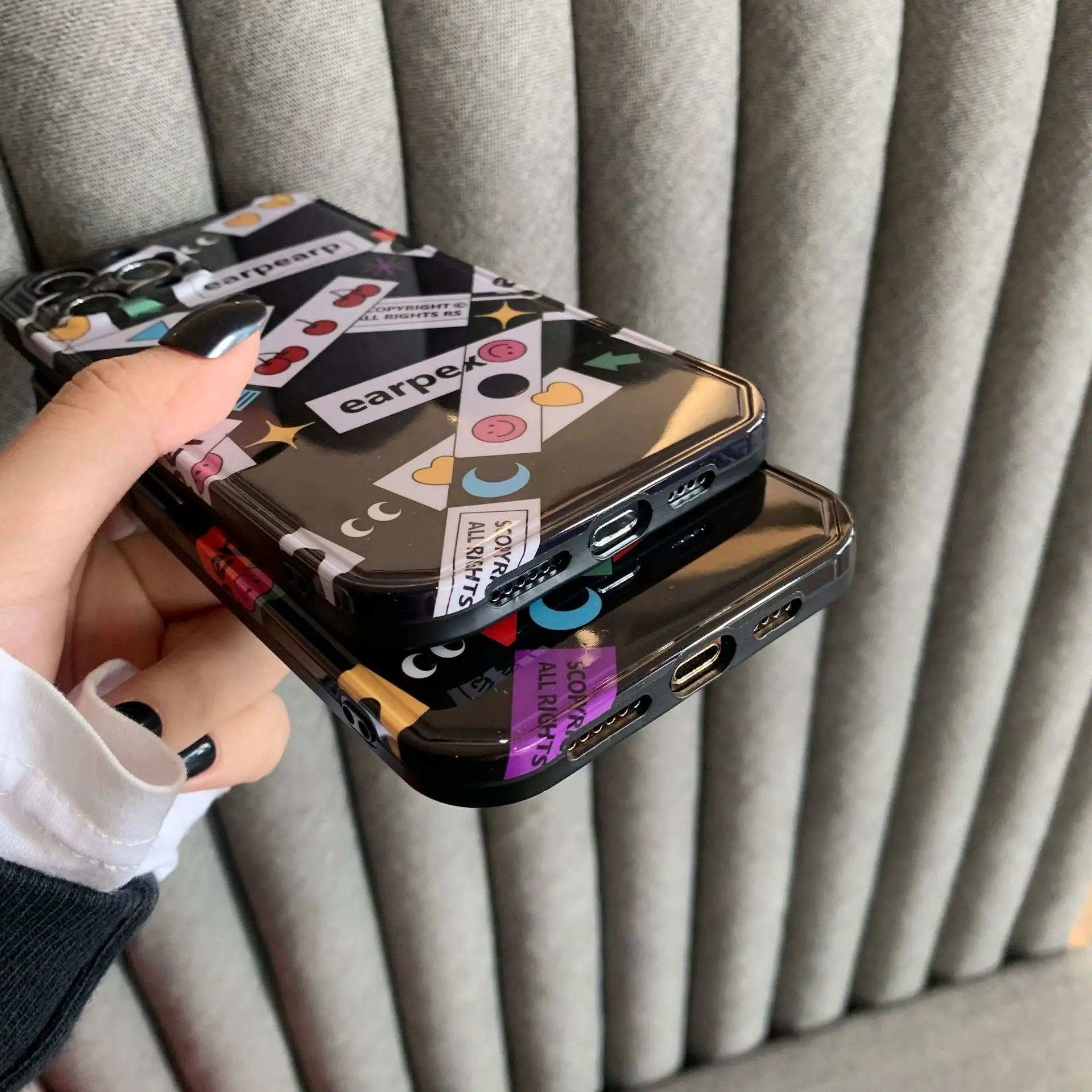 

Fashion Trend Design Fruit Labels Smile Phone Case for Iphone 11 Pro Max 12 Pro Mini XR XS 8 X 7 Plus Originality Silicone Cover