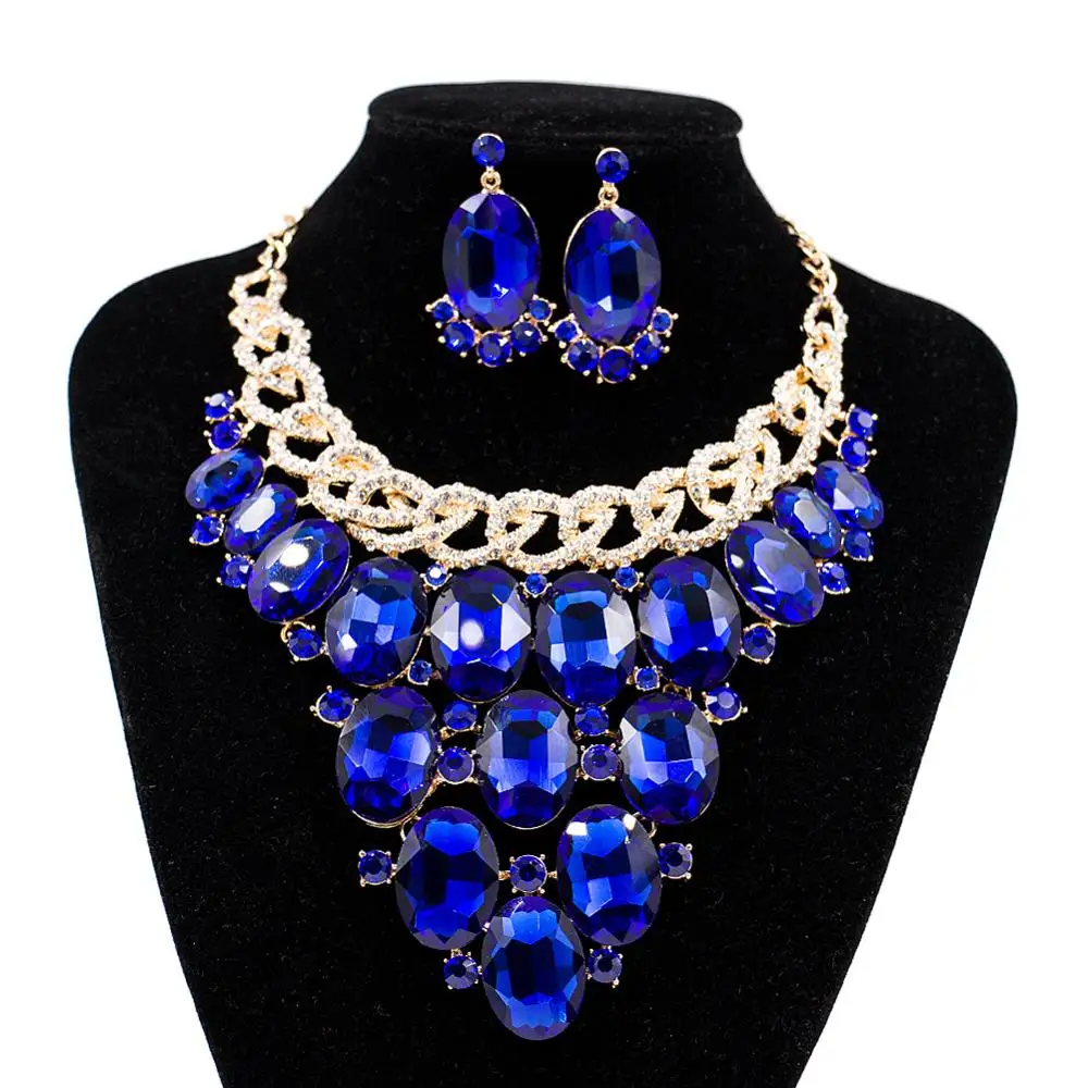 Набор женских ювелирных украшений ожерелье серьги макси большой кулон Винтажные