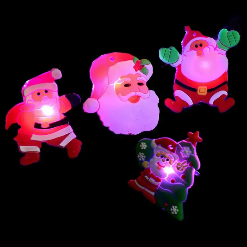 

HBB 1PC Kids Baby Flashing Toy Christmas Tree Santa Claus Snowman LED Glowing Xmas Light Up Props Random Color