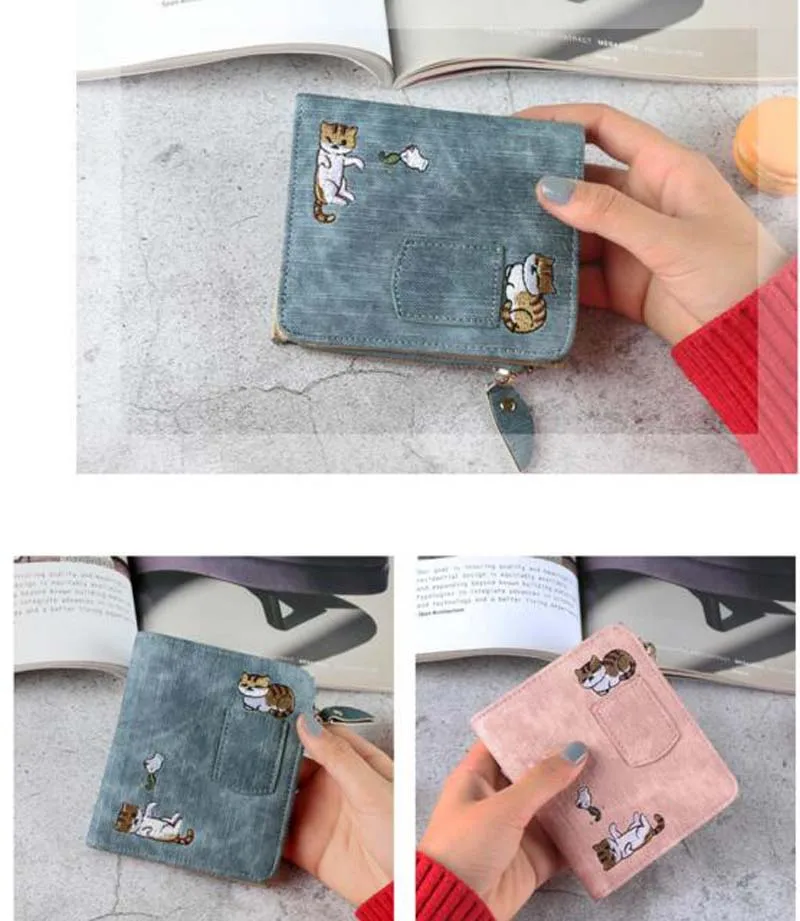 

New Women Fashion Lovely Designer Leather Short Wallet Multi Card Position Moneybag Coin Purse Card Holder Passport Wallets