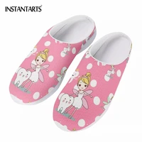 instantarts 2021 brand design women cartoon nurse sandals cute pink summer beach slippers breathable mesh flat shoes for female