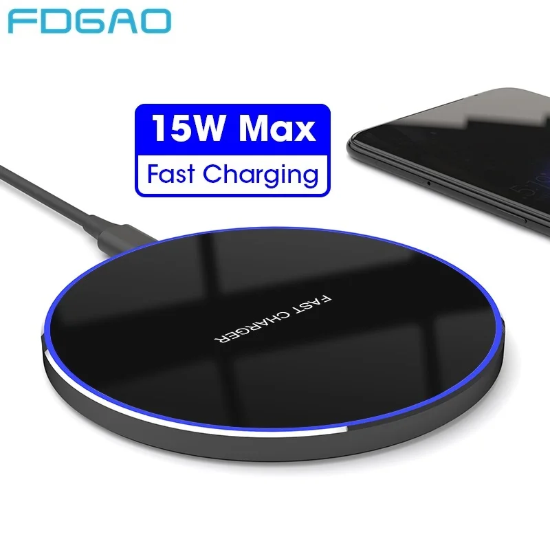 Беспроводное зарядное устройство 15 Вт док станция для iPhone 11 Pro X XR XS MAX Qi Type C