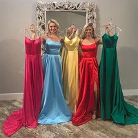 halter neck prom dresses 2021 sexy backless front split a line prom party dress vestidos de festa longo