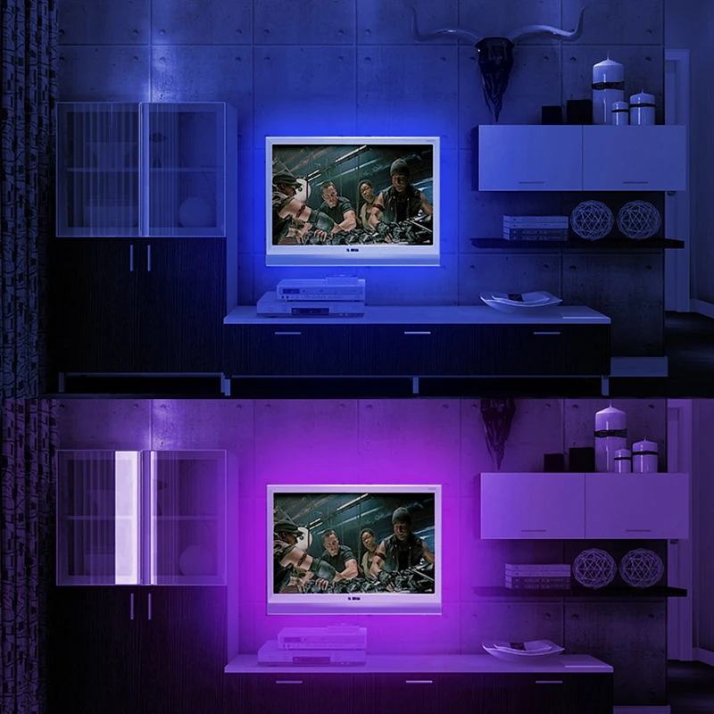 ТВ Фоновая светодиодная лента ленты диодной Гибкий контроллер RGB 5050 1M DC 12V Z20 SMD