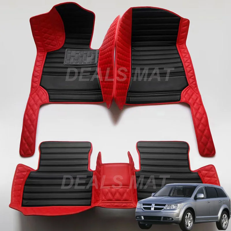 

Luxury Leather 3D interior Parts Custom Car Mats With Pockets Floor Carpet Rugs For Dodge Journey 2009 2010 2011 accessories
